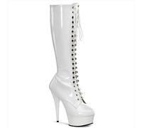 Pleaser DELIGHT-2023 Wht STR Pat/Wht UK 8 (EU 41)