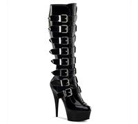 Pleaser DELIGHT-2049 Blk Pat/Blk UK 6 (EU 39)