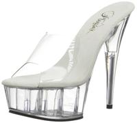 Pleaser DELIGHT-601 Damen Sandalen, Transparent (Clr/clr), 39 EU (6 UK/9 M US)