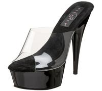 Pleaser DELIGHT-601 Damen Sandalen, Transparent (Transparent), 38 EU (5 UK/8 M US)
