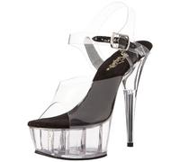 Pleaser DELIGHT-608, Damen Plateausandalen, Schwarz (Schwarz), 39 EU