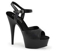 Pleaser DELIGHT-609, Damen Plateau Sandalen, Schwarz (Schwarz (Blk Faux Leather/Blk Matte)), 36 EU (3 Damen UK) ( 6 M US)