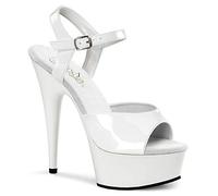Pleaser DELIGHT-609, Damen Plateausandalen, Weiß (Weiß), 36 EU