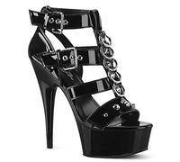 Pleaser DELIGHT-658 Damen Plateau High Heels, Lack Schwarz, EU 38 (US 8)