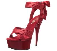 Pleaser DELIGHT-668, Damen Plateau Sandalen, Rot (Rot (Red Satin/Red)), 36 EU (3 Damen UK)