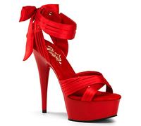 Pleaser DELIGHT-668, Damen Plateau Sandalen, Rot (Rot (Red Satin/Red)), 39 EU (6 Damen UK)