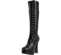 Pleaser ELECTRA-2023, Damen Langschaft Stiefel, Schwarz (Schwarz (Blk Str Faux Leather)), 39 EU (6 Damen UK)