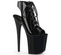 Pleaser FLAMINGO-800-20 Damen Extrem Plateau Heels, Lack Schwarz, EU 36 (US 6)