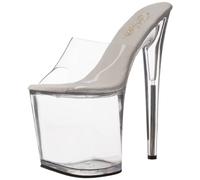 Pleaser FLAMINGO-801, Damen Plateau Sandalen, Transparent (Transparent (Clr/Clr)), 40 EU (7 Damen UK)