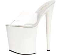 Pleaser FLAMINGO-801, Damen Plateau Sandalen, Weiß (Weiss (Clr/Wht)), 37 EU (4 Damen UK)