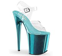 Pleaser FLAMINGO-808 CLR/Turquoise Chrome UK 5 (EU 38)
