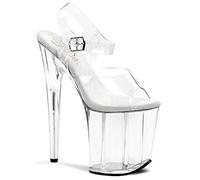 Pleaser FLAMINGO-808, Damen Plateau Sandalen, Transparent (Transparent (Clr/Clr)), 39 EU (6 Damen UK)