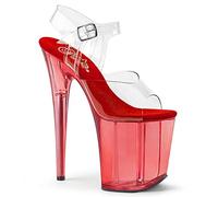 Pleaser FLAMINGO-808T, Damen Offene Sandalen, Transparent (Clr/Red Tinted), 36 EU (3 UK)