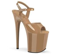 Pleaser FLAMINGO-809-2G Blk Glitter/Blk-Glitter, Toffee Patent Toffee, 39 EU