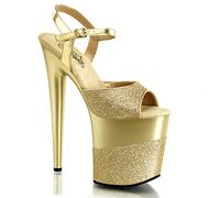 Pleaser FLAMINGO-809-2G, Damen Plateau Sandalen, Gold (Gold (Gold Gltr/Gold-Gltr)), 36 EU (3 Damen UK)