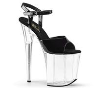 Pleaser FLAMINGO-809 Damen Sandale Schwarz Transparent EU 36