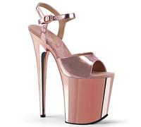 Pleaser FLAMINGO-809 Damen Plateau Sandalen, Rose Gold Met. Pu/Rose Gold Chrome, 38 EU
