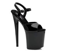 Pleaser FLAMINGO-809, Damen Plateau Sandalen, Schwarz (Schwarz (Blk Pat/Blk)), 39 EU (6 Damen UK)