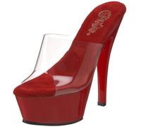 Pleaser KISS-201, Damen Plateau Sandalen, Rot (Rot (Clr/Red)), 44 EU (11 Damen UK)