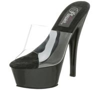 Pleaser KISS-201, Damen Plateau Sandalen, Schwarz (Schwarz (Clr/Blk)), 44 EU (11 Damen UK)