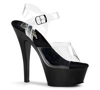 Pleaser KISS-208, Damen Plateau, Transparent (Noir Brillant/Transparent), 38 EU (5 UK) (8 M US)