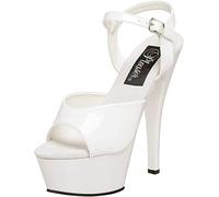 Pleaser KISS-209, Damen Plateau Sandalen, Weiß (Weiss (Wht Pat/Wht)), 40 EU (7 Damen UK)