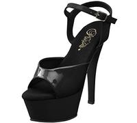 Pleaser KISS-209 Damen Sandalen, Schwarz (Blk pat/blk), EU 44 (UK 11) (US 14)