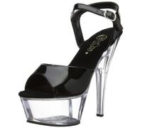 Pleaser KISS-209 Damen Sandalen, Schwarz (Blk pat/clr), EU 43 (UK 10) (US 13)