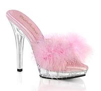 Pleaser Lip-101-8 Damen-Sandalen mit offenem Zehenbereich, B Pink Satin Fur CLR, 45 EU