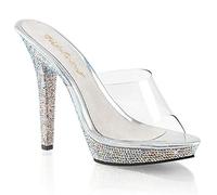 Pleaser LIP-101DM Womens Shoes, Clear/Silver Multi Rhinestones, Size 12