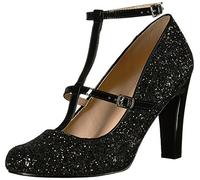 Pleaser Pink Label QUEEN-01 Blk GLTR-Pat UK 12 (EU 45)