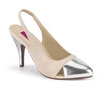 Pleaser Pink Label Slingback Pumps Dream-405 Kunstleder beige Gr.42
