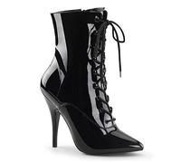 Pleaser Damen Seduce-1020 Kurzschaft Stiefel, Schwarz (Schwarz (Blk Pat)