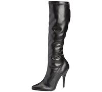 Pleaser SEDUCE-2000 Damen Stiefel, Gr. 46 (13 UK), Schwarz (Blk STR puUK)