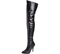 PLEASER SEDUCE-3000 Damen Stiefel, Schwarz (Blk STR pat), EU 39 (UK 6) (US 9)