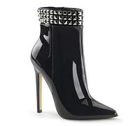 Pleaser SEXY-1006, Damen Kurzschaft Stiefel, Schwarz (Schwarz (Blk Pat)), 37 EU (4 Damen UK)