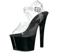 Pleaser Sky-308 Damen-Sandale, Transparent (Farbe: Schwarz), 37 EU