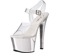 Pleaser Sky308/c/hpch, Damen Sandalen, Clr/Slv Chrome, 41 EU (8 UK)