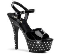 Pleaser STARDUST-609 Damen Plateau Sandalette, Schwarz, 41