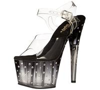 Pleaser STARDUST-708T, Damen Sandalen, Transparent (Transparent), 39 EU