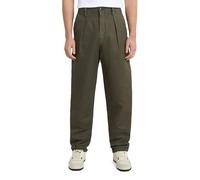Chinohose G-STAR "Pleated Chino Relaxed Tapered", Herren, Gr. 33, Länge 32, asfalt gd, Obermaterial: 70% Baumwolle, 30% Baumwolle, Hosen Chinohose (31887931-33) asfalt gd