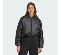 Pleather Bomberjacke aus Kunstdaunen Black S