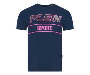 Plein Sport Block Pink Logo Marineblau T-Shirt M