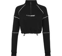 PLEIN SPORT Funktionsjacke Cropped Sweatjacke mit Kapuze (PP14259) L Schwarz
