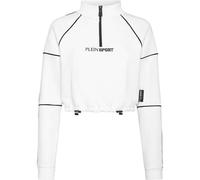 PLEIN SPORT Funktionsjacke Cropped Sweatjacke mit Kapuze (PP14259) XL Wei?