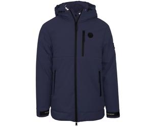 Plein Sport gepolsterte kleine kreisförmige Logo gebrandmarkt Marineblau Jacke 2XL
