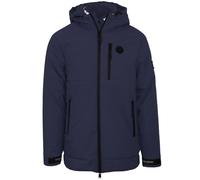 Plein Sport gepolsterte kleine kreisförmige Logo gebrandmarkt Marineblau Jacke L