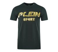 Plein Sport Gold Logo Schwarzes T-Shirt M