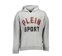 Plein Sport Grauer Kapuzenpullover mit Logo-Print - Größe: M