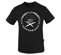 Plein Sport großes schwarzes Performance-Logo-T-Shirt M